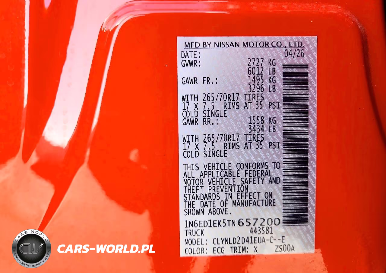 2026 Nissan Frontier Pro-4X VIN:1N6ED1EK5TN657200 - 12