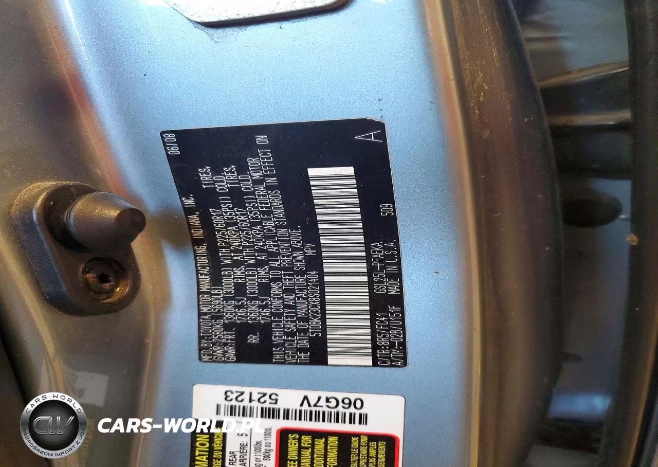 2008 Toyota Sienna Le VIN:5TDBK23CX8S021404 - 14