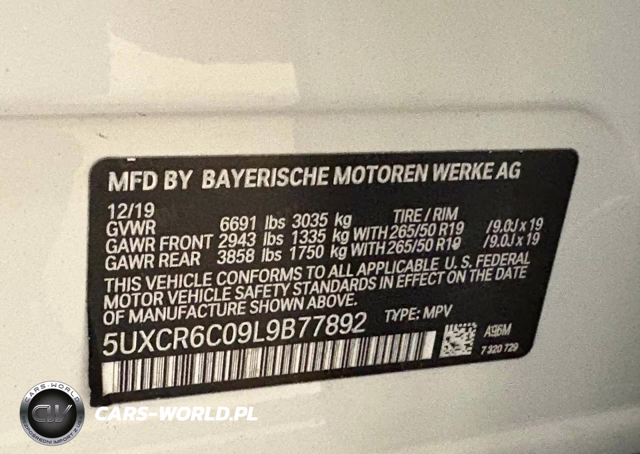 2020 BMW X5 xDrive40I VIN:5UXCR6C09L9B77892 - 10