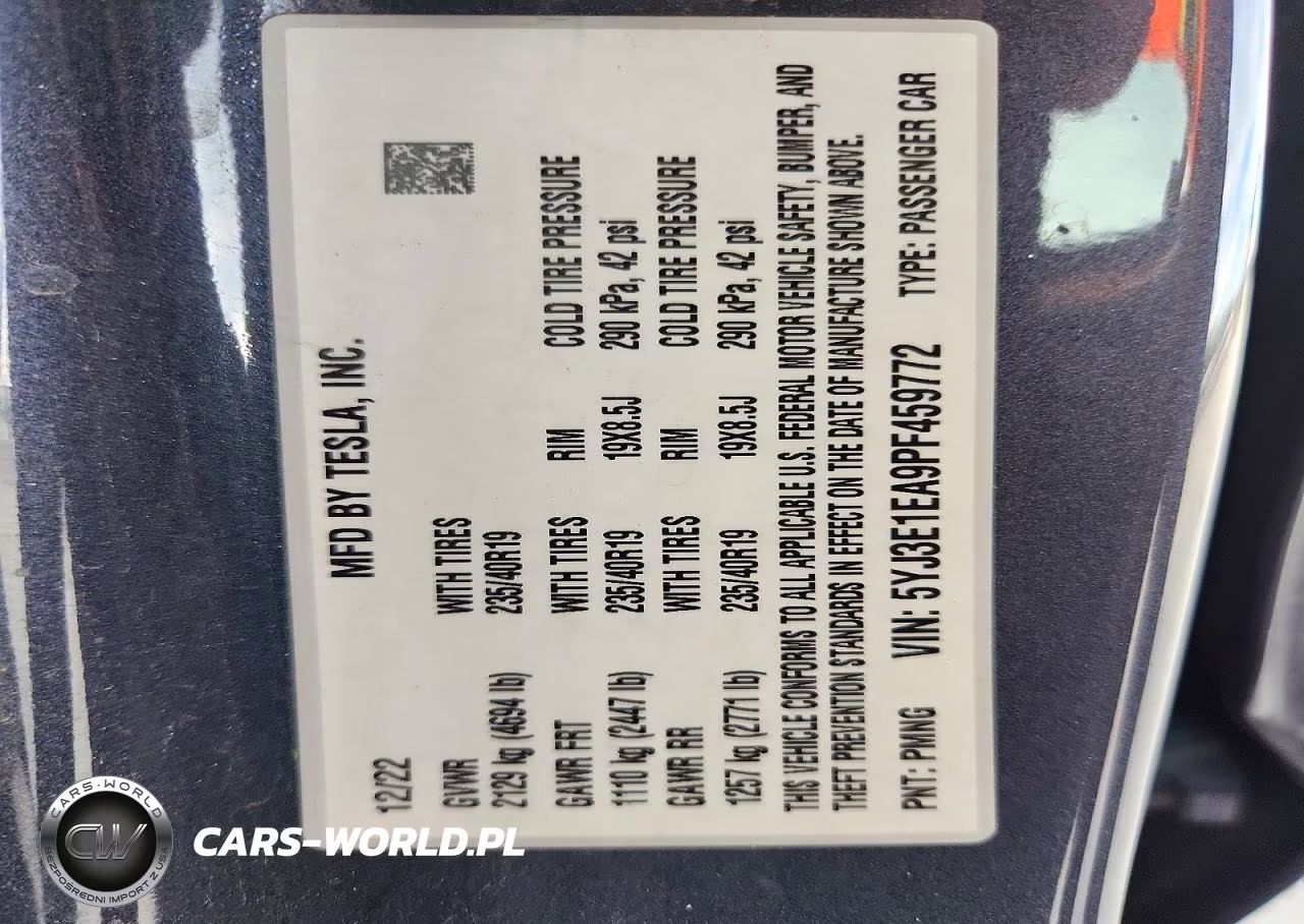 2023 Tesla Model 3 VIN:5YJ3E1EA9PF459772 - 12