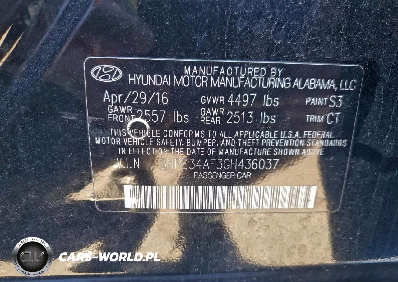 2016 Hyundai Sonata Sport VIN:5NPE34AF3GH436037 - 12