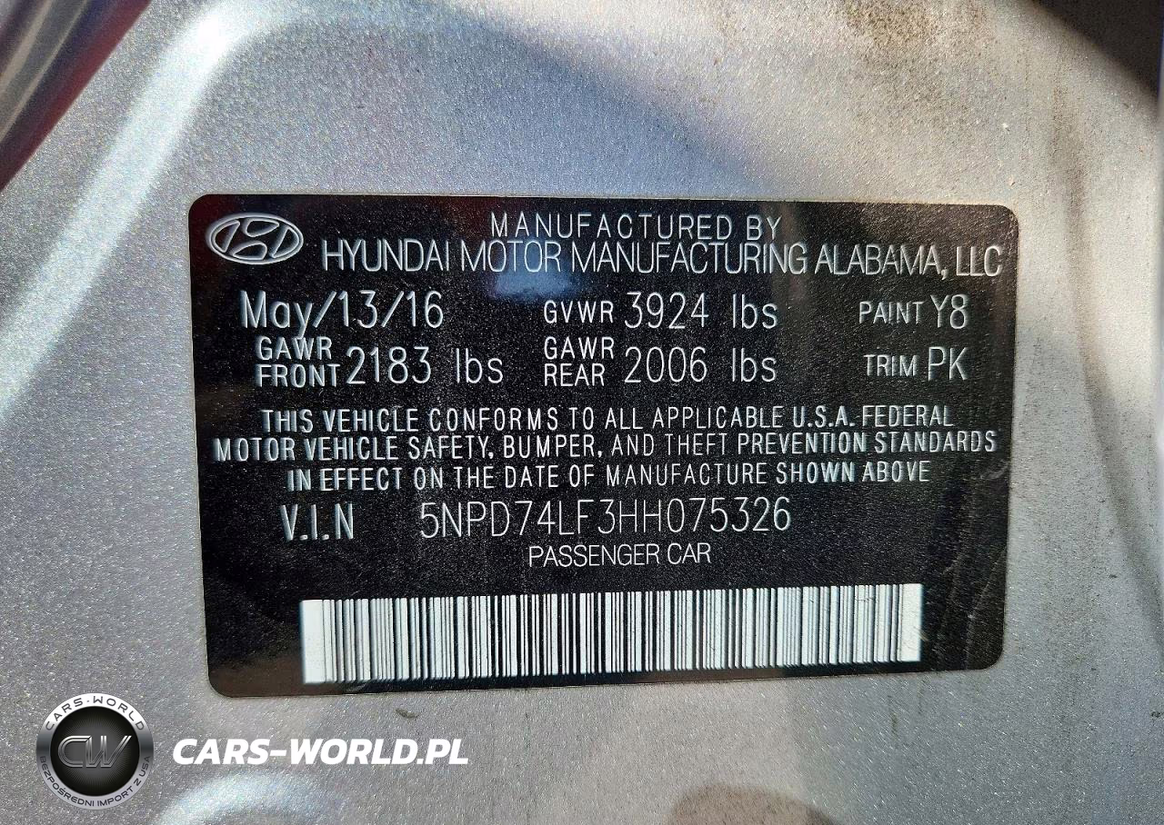2017 Hyundai Elantra Se VIN:5NPD74LF3HH075326 - 12