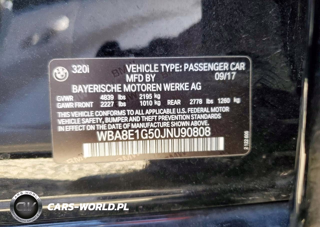 2018 BMW 320 I VIN:WBA8E1G50JNU90808 - 12