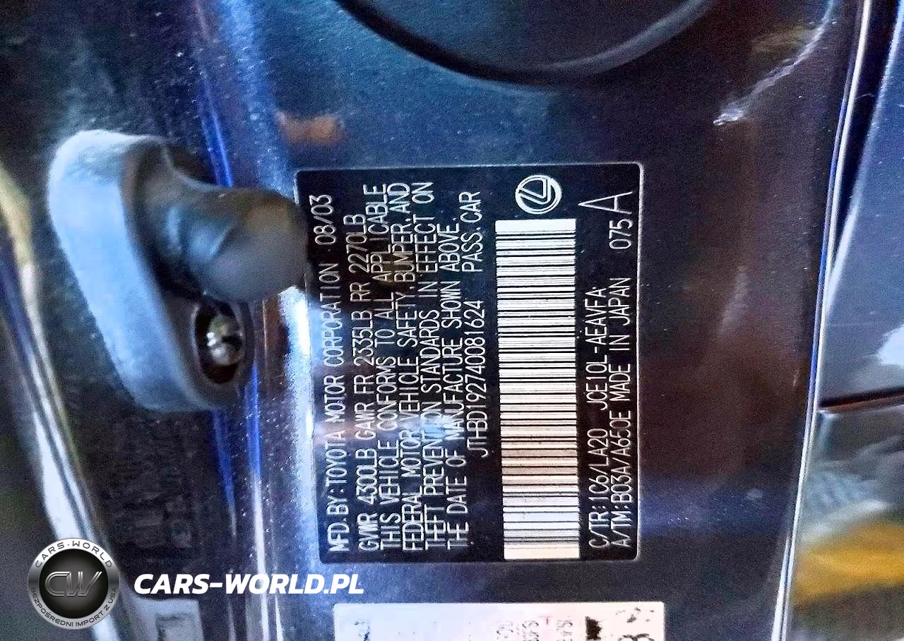 2004 Lexus Is 300 VIN:JTHBD192740081624 - 12