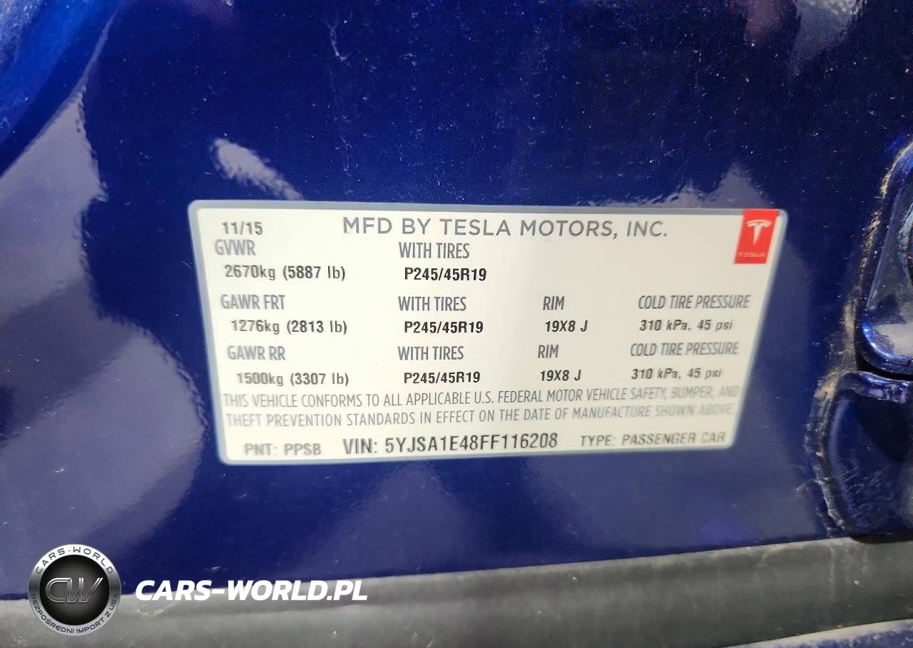 2015 Tesla Model S VIN:5YJSA1E48FF116208 - 13