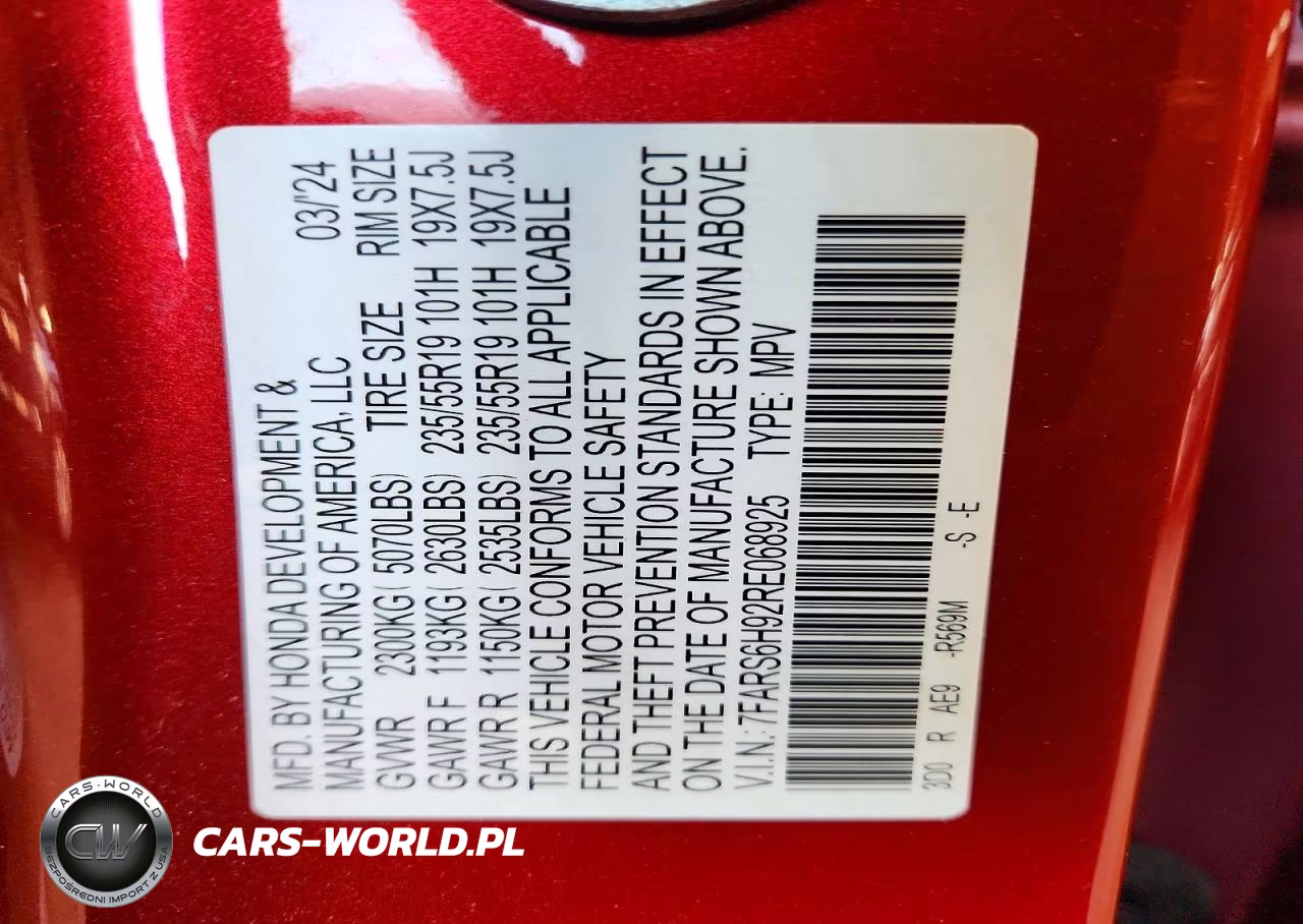 2024 Honda Cr-V Sport Touring VIN:7FARS6H92RE068925 - 13