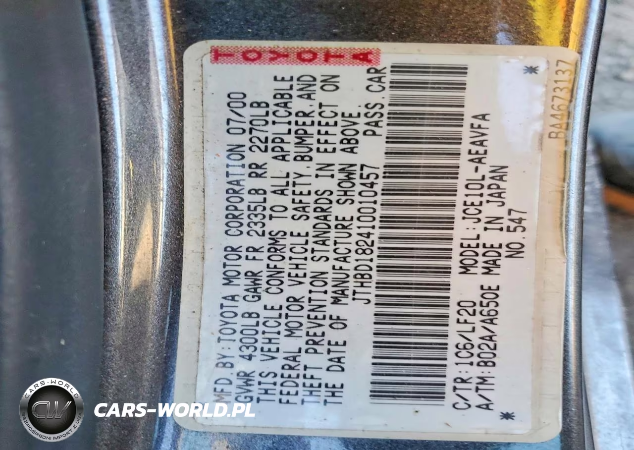 2001 Lexus Is 300 VIN:JTHBD182410010457 - 12