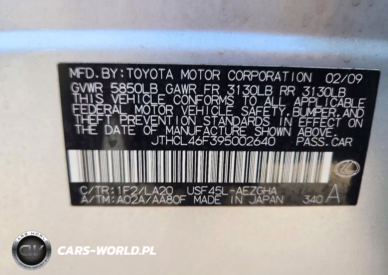 2009 Lexus Ls 460 VIN:JTHCL46F395002640 - 13