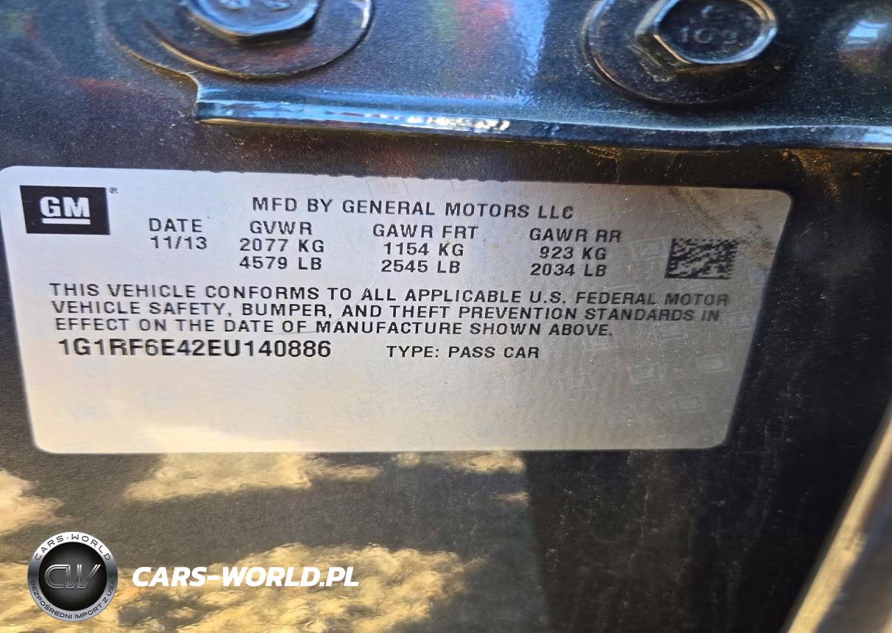 2014 Chevrolet Volt VIN:1G1RF6E42EU140886 - 12