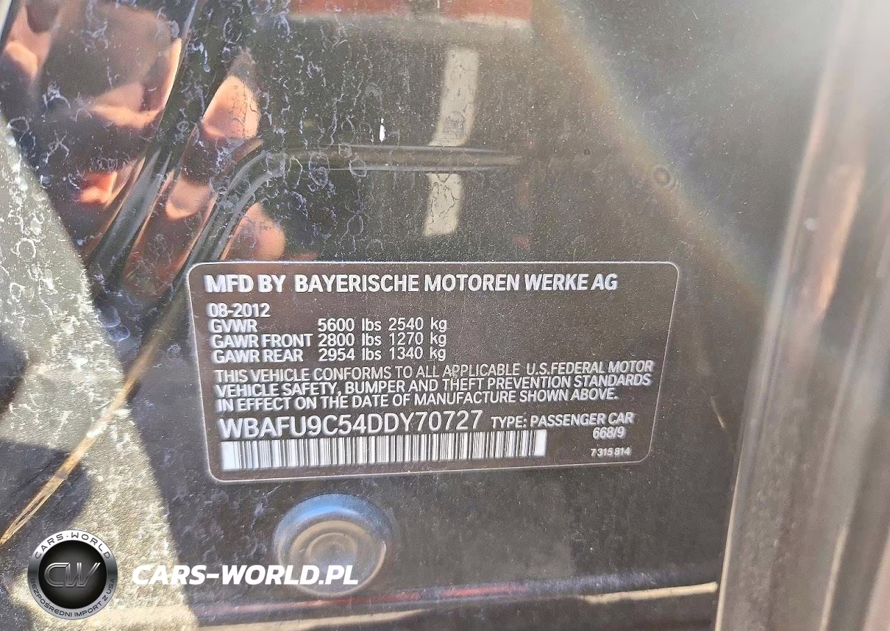2013 BMW 550 Xi VIN:WBAFU9C54DDY70727 - 12