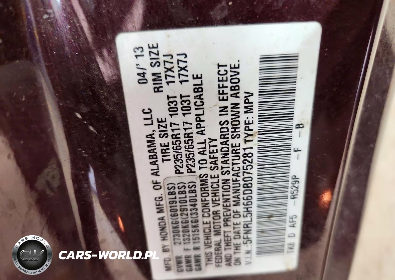 2013 Honda Odyssey Exl VIN:5FNRL5H66DB075281 - 13