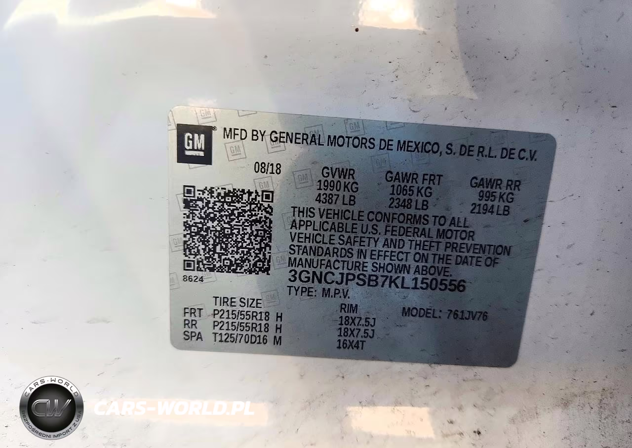 2019 Chevrolet Trax 1Lt VIN:3GNCJPSB7KL150556 - 13