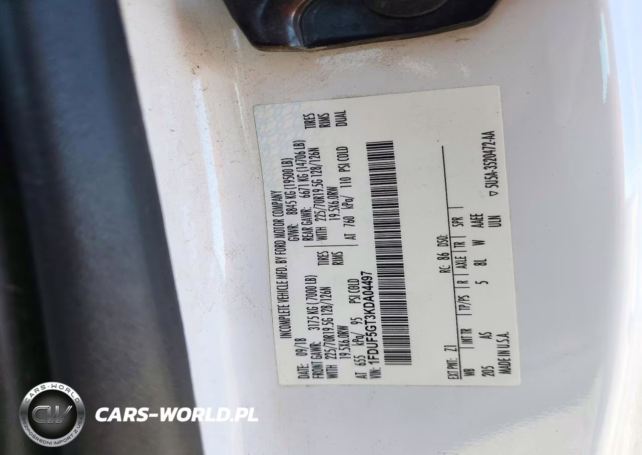 2019 Ford F550 Super Duty VIN:1FDUF5GT3KDA04497 - 12