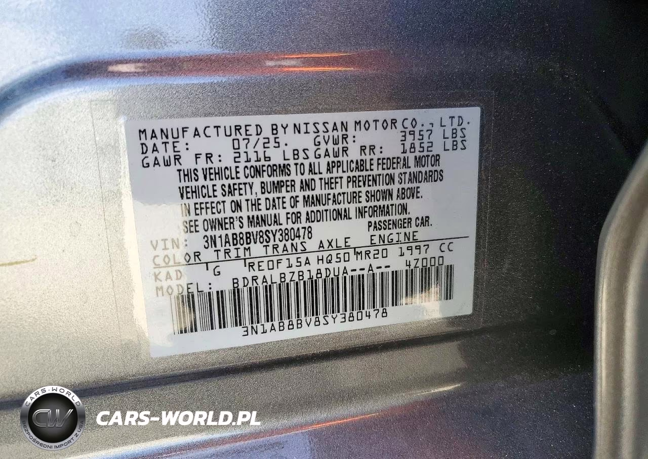 2025 Nissan Sentra S VIN:3N1AB8BV8SY380478 - 12