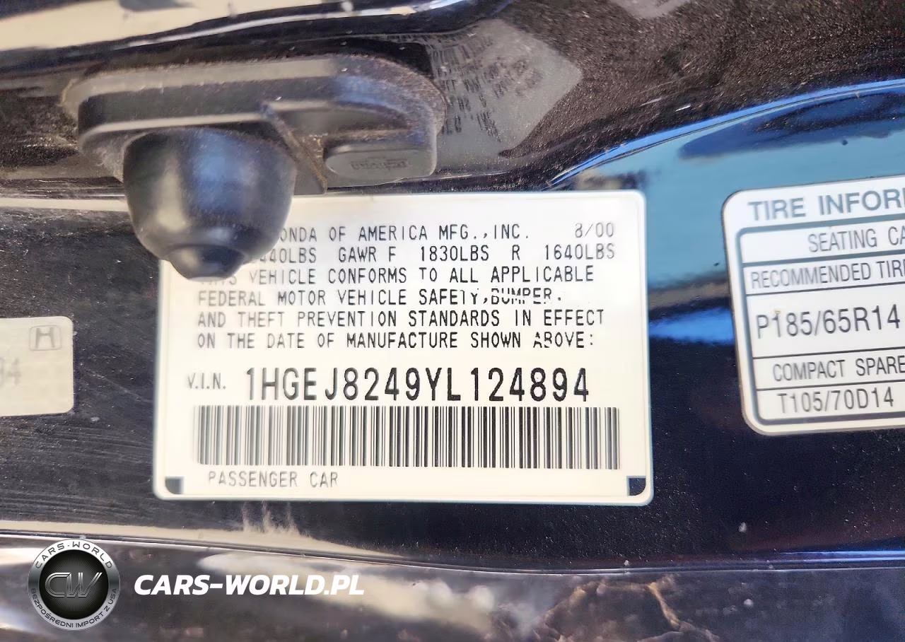2000 Honda Civic Ex VIN:1HGEJ8249YL124894 - 12