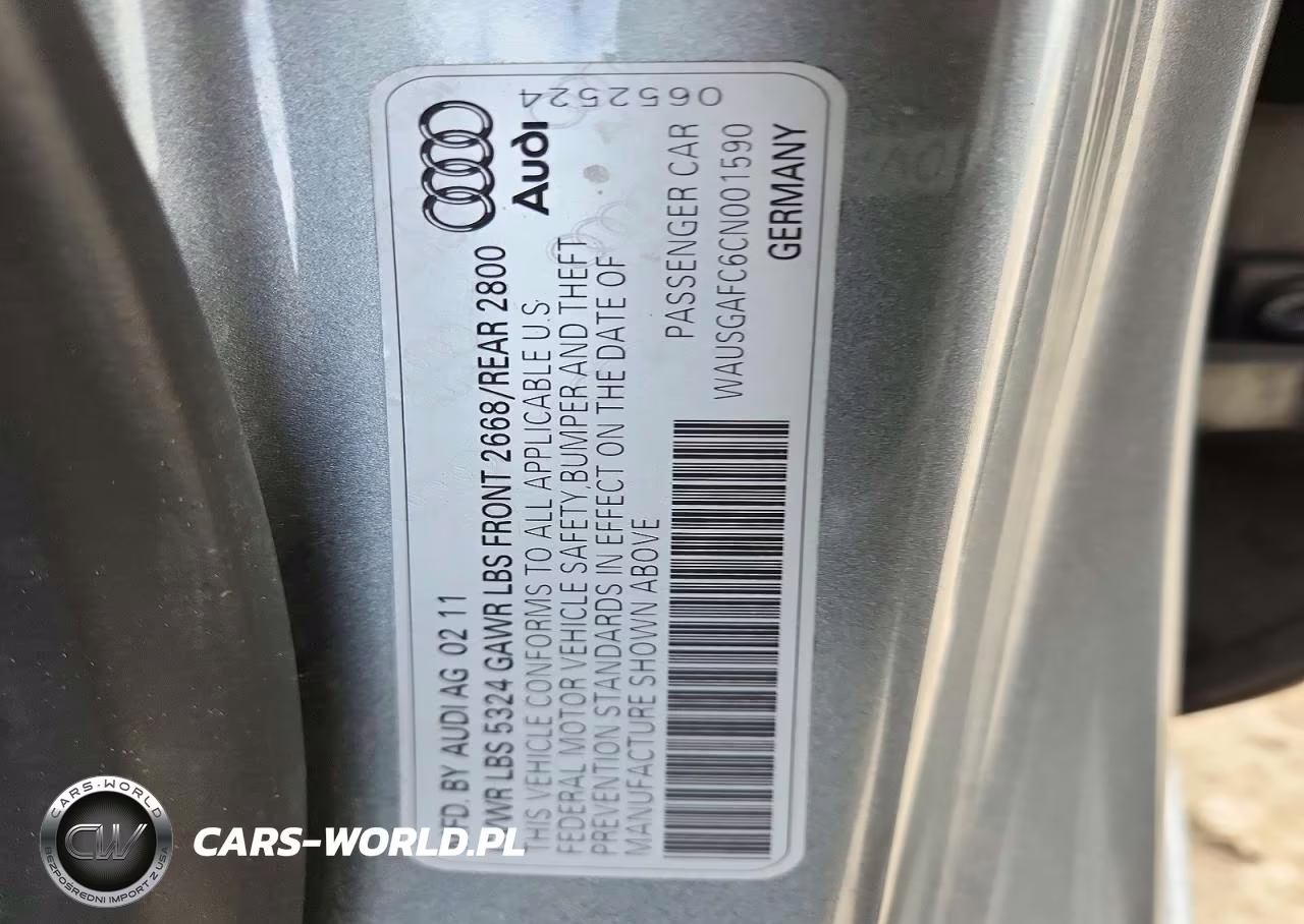 2012 Audi A7 Prestige VIN:WAUSGAFC6CN001590 - 12