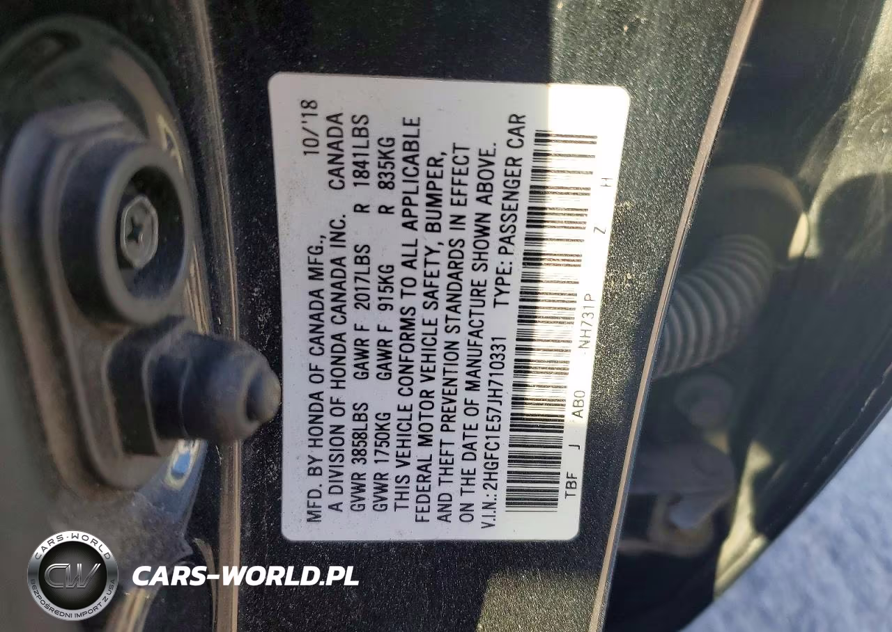2018 Honda Civic Si VIN:2HGFC1E57JH710331 - 13