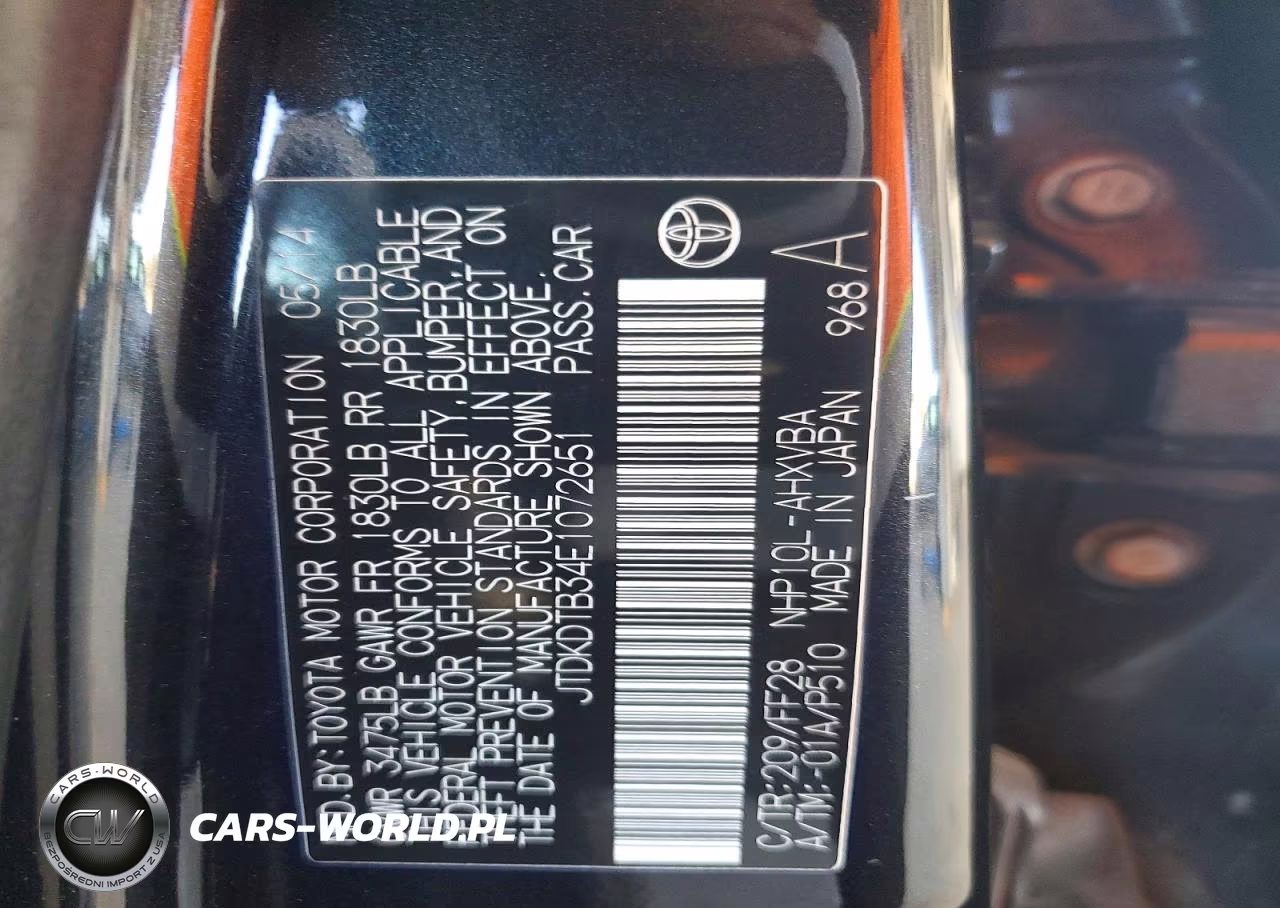 2014 Toyota Prius C Two VIN:JTDKDTB34E1072651 - 13