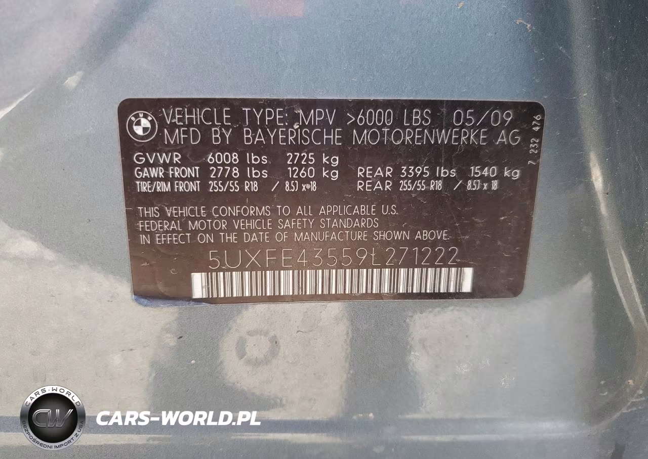 2009 BMW X5 xDrive30I VIN:5UXFE43559L271222 - 13
