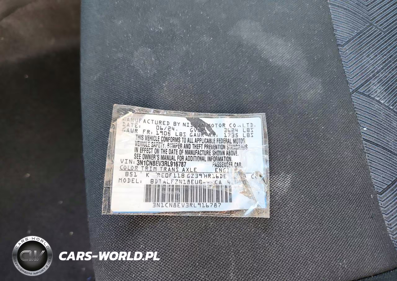 2024 Nissan Versa Sv VIN:3N1CN8EV3RL916787 - 12