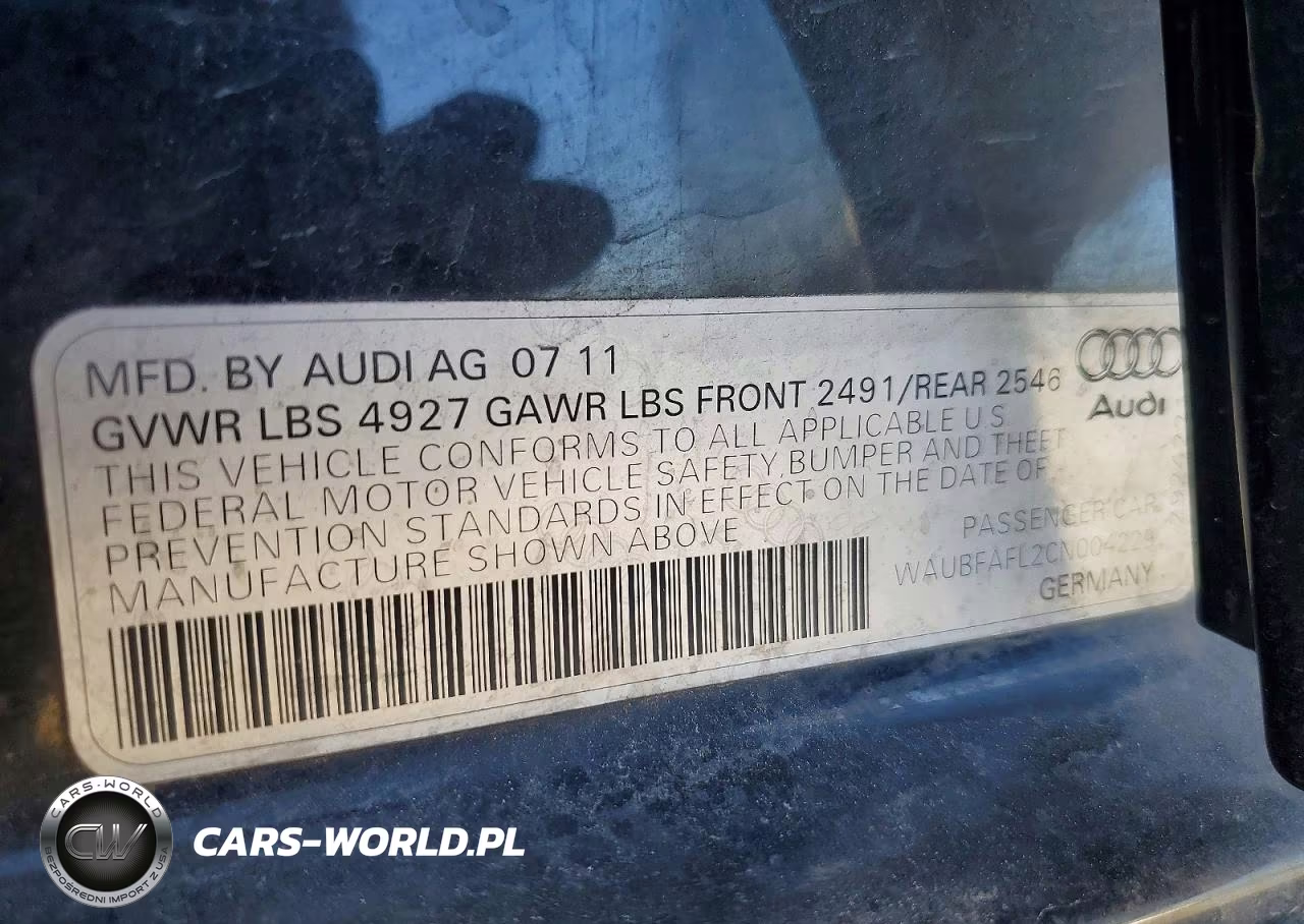 2012 Audi A4 Premium VIN:WAUBFAFL2CN004229 - 13
