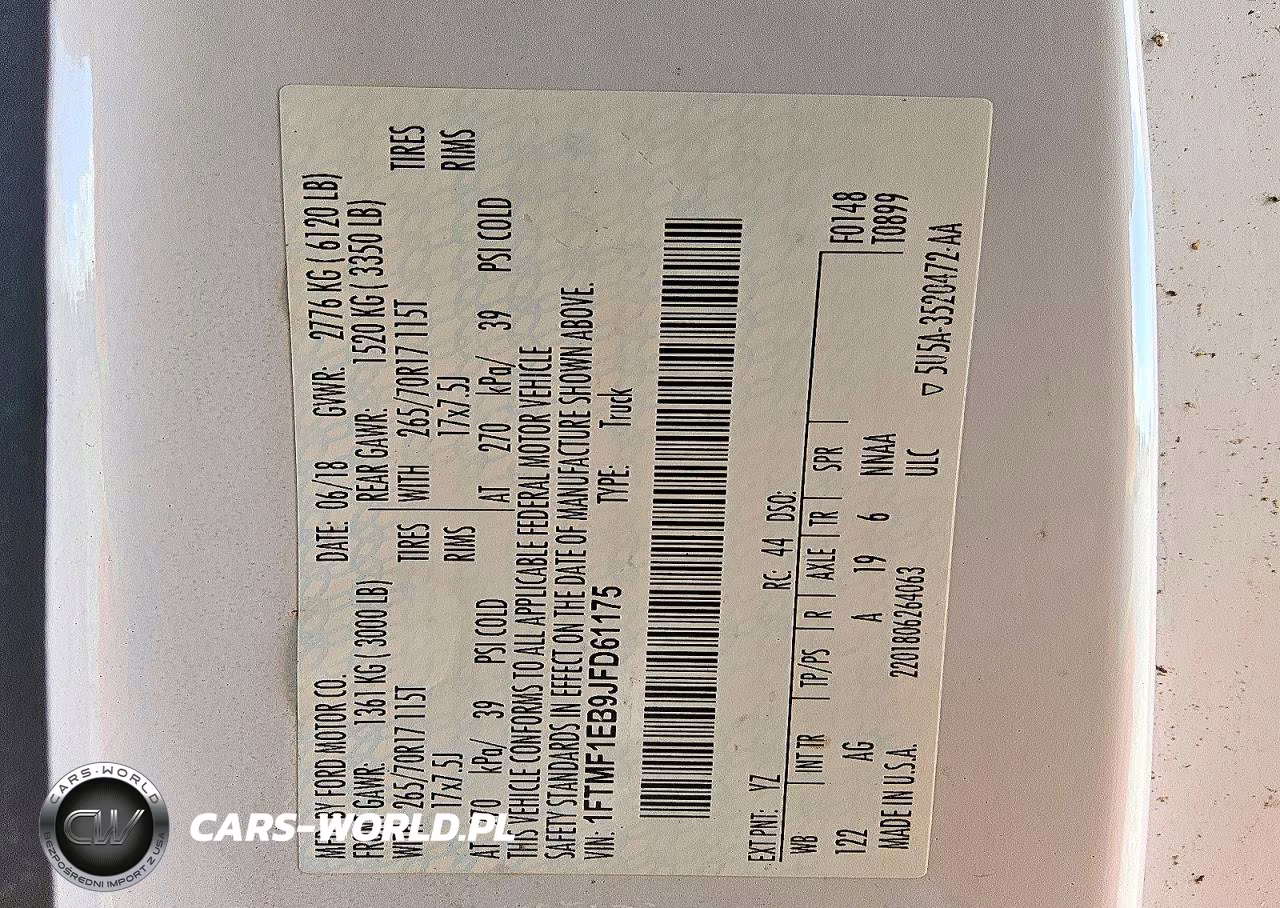 2018 Ford F150 VIN:1FTMF1EB9JFD61175 - 12