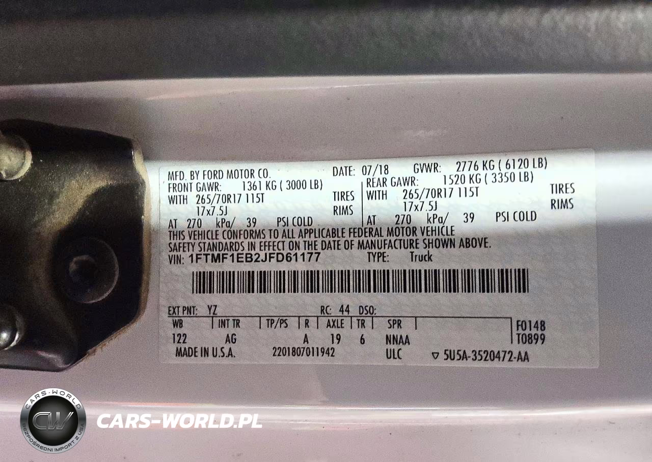 2018 Ford F150 VIN:1FTMF1EB2JFD61177 - 12