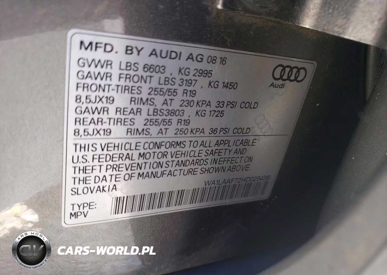 2017 Audi Q7 Premium Plus VIN:WA1LAAF72HD025436 - 13