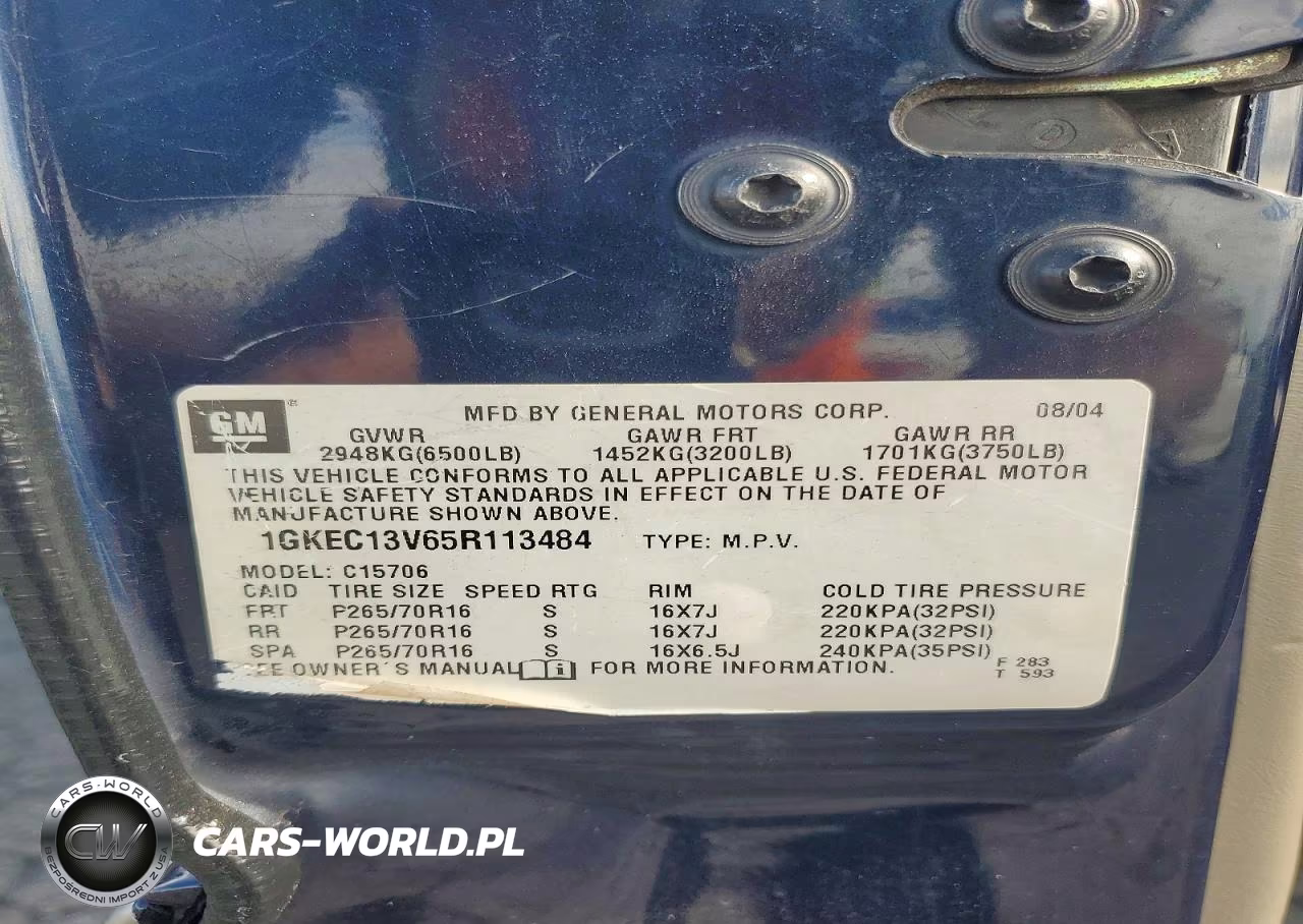 2005 GMC Yukon VIN:1GKEC13V65R113484 - 13