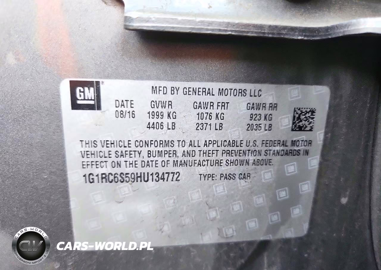 2017 Chevrolet Volt Lt VIN:1G1RC6S59HU134772 - 12