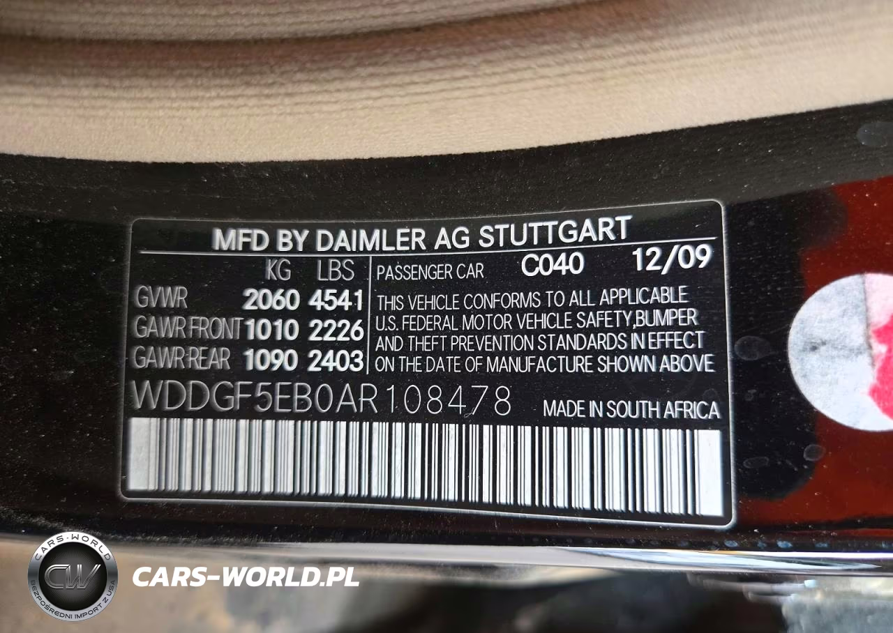 2010 Mercedes-Benz C 300 VIN:WDDGF5EB0AR108478 - 12