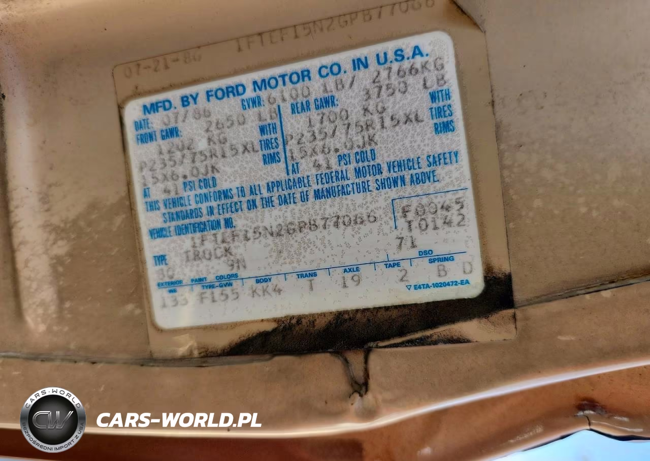 1986 Ford F150 VIN:1FTEF15N2GPB77066 - 13