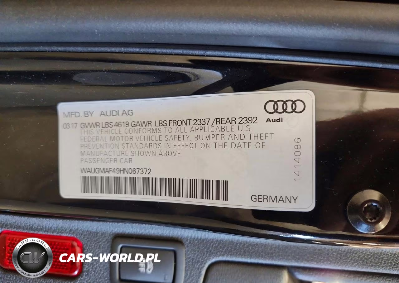 2017 Audi A4 Ultra Premium VIN:WAUGMAF49HN067372 - 12
