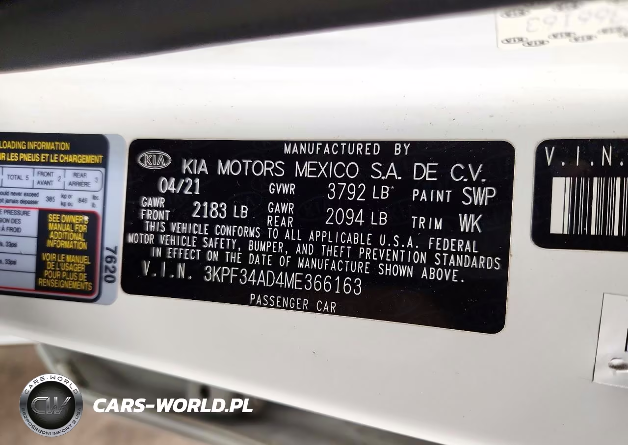 2021 Kia Forte Gt Line VIN:3KPF34AD4ME366163 - 12
