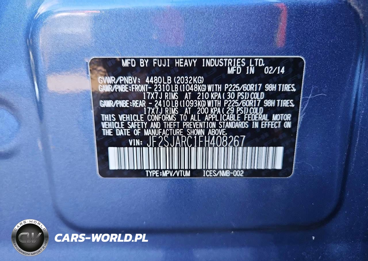 2015 Subaru Forester 2.5I Limited VIN:JF2SJARC1FH408267 - 13