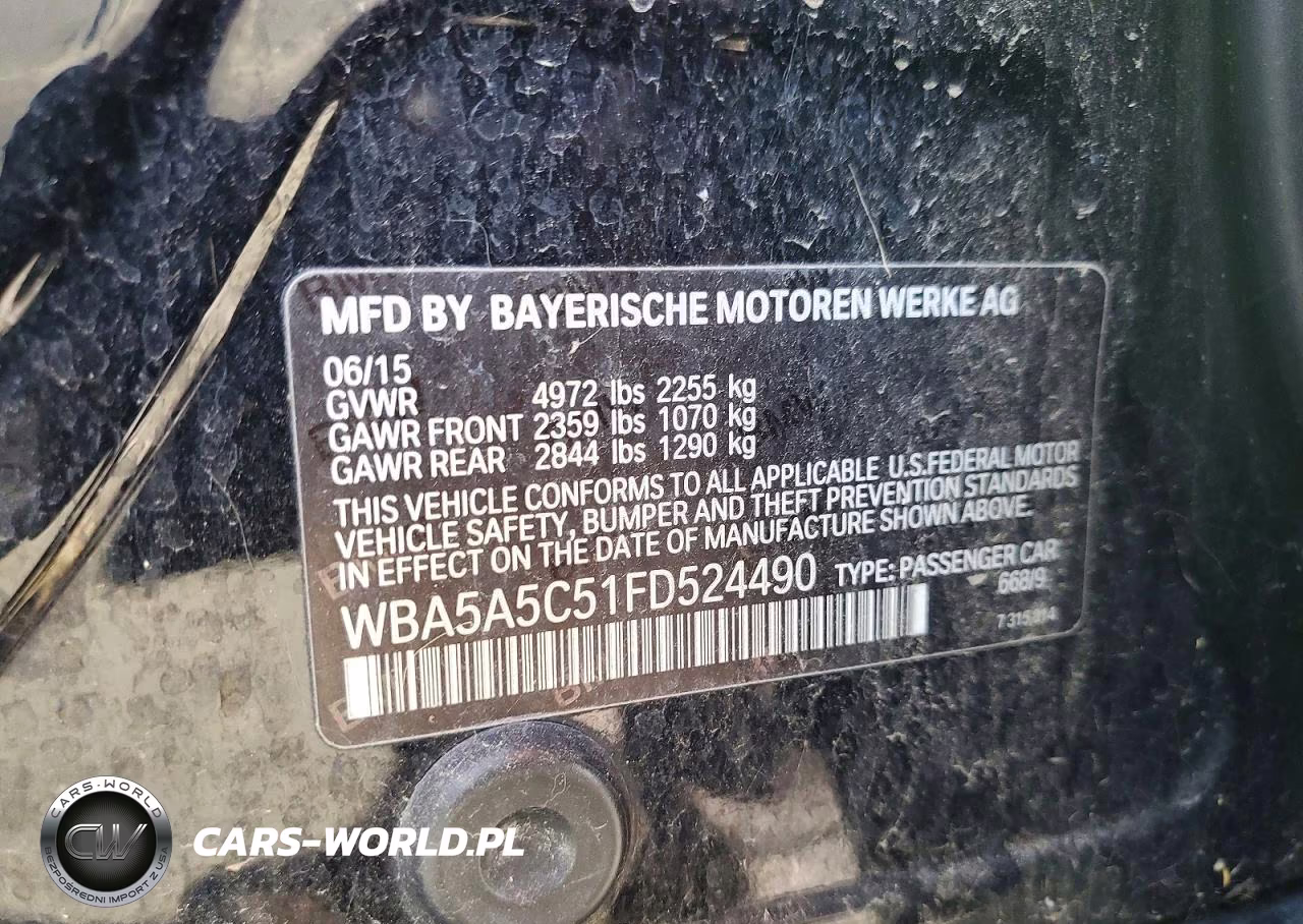 2015 BMW 528 I VIN:WBA5A5C51FD524490 - 12