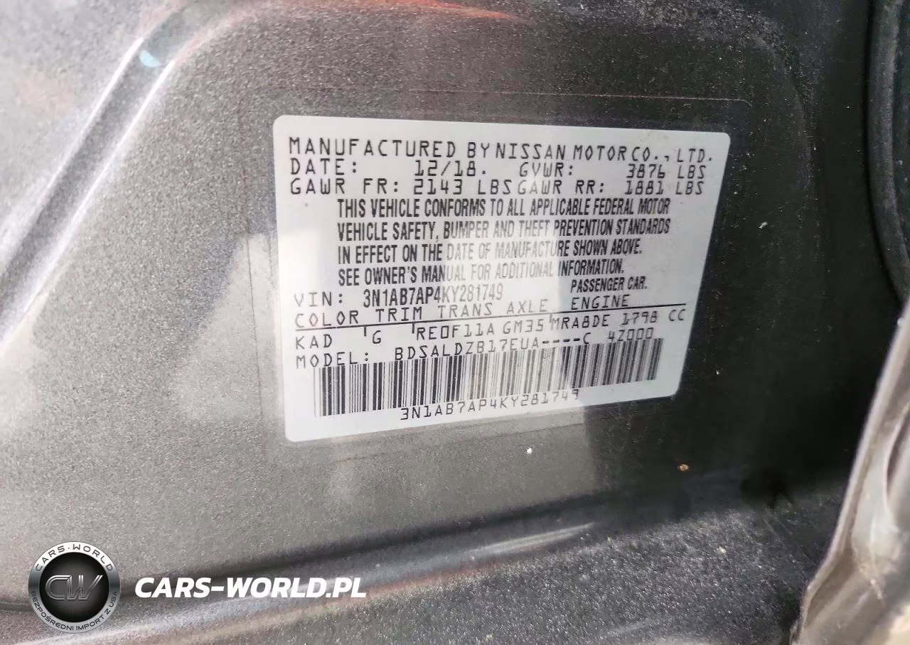 2019 Nissan Sentra Sv VIN:3N1AB7AP4KY281749 - 13