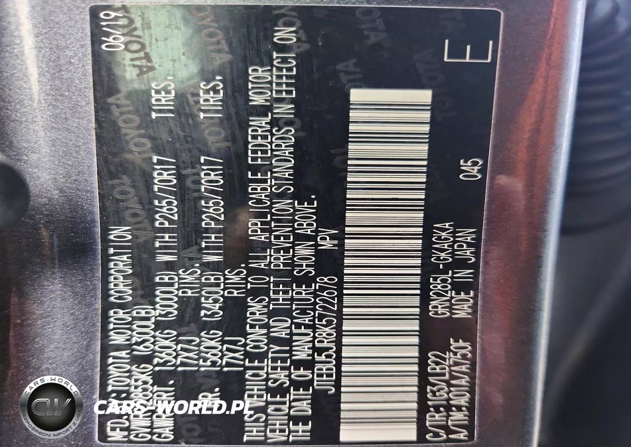 2019 Toyota 4Runner Sr5 Premium VIN:JTEBU5JR8K5722678 - 13