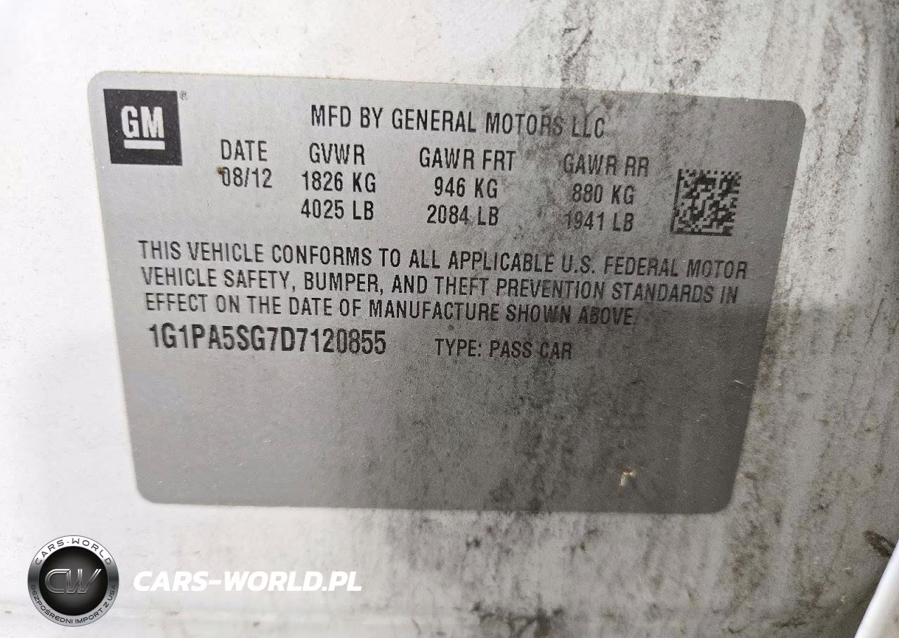 2013 Chevrolet Cruze Ls VIN:1G1PA5SG7D7120855 - 12