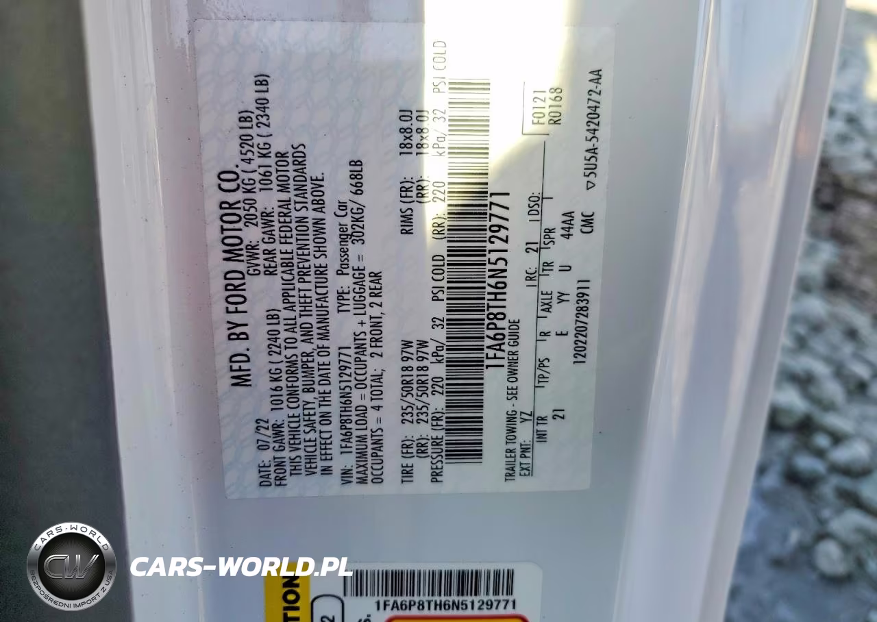 2022 Ford Mustang VIN:1FA6P8TH6N5129771 - 12
