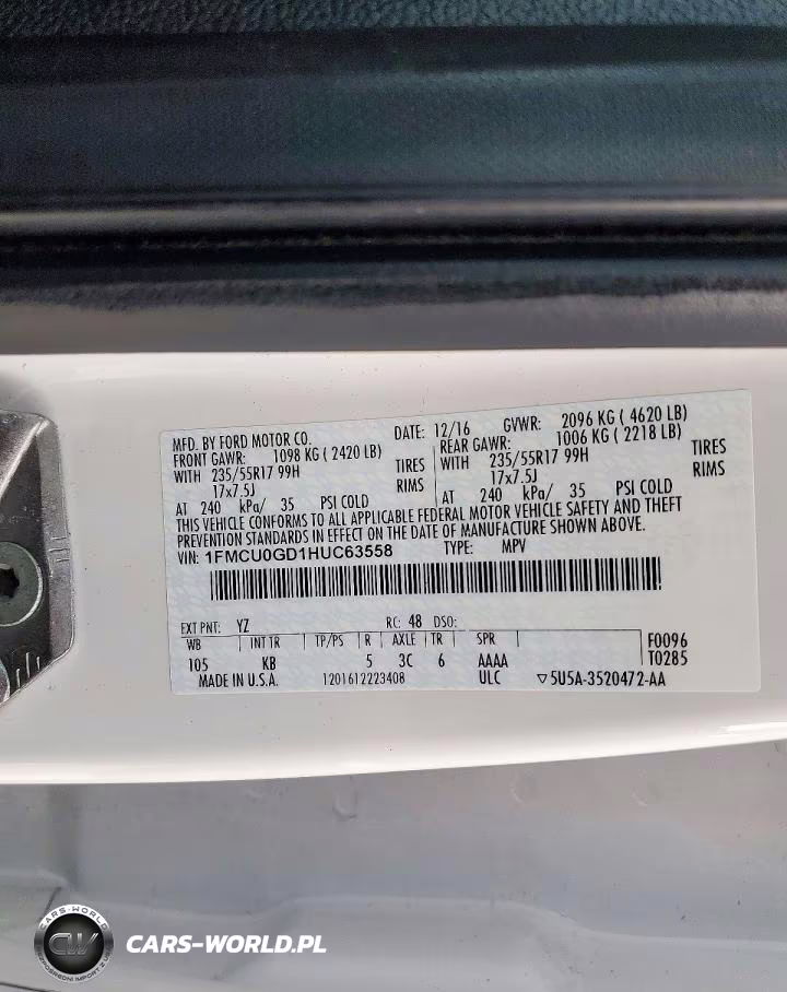 2017 Ford Escape Se VIN:1FMCU0GD1HUC63558 - 13