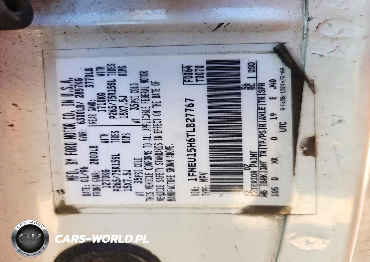 1996 Ford Bronco U100 VIN:1FMEU15H6TLB27767 - 13