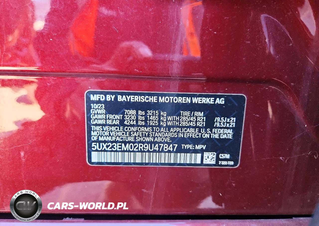 2024 BMW X7 xDrive40I VIN:5UX23EM02R9U47847 - 13