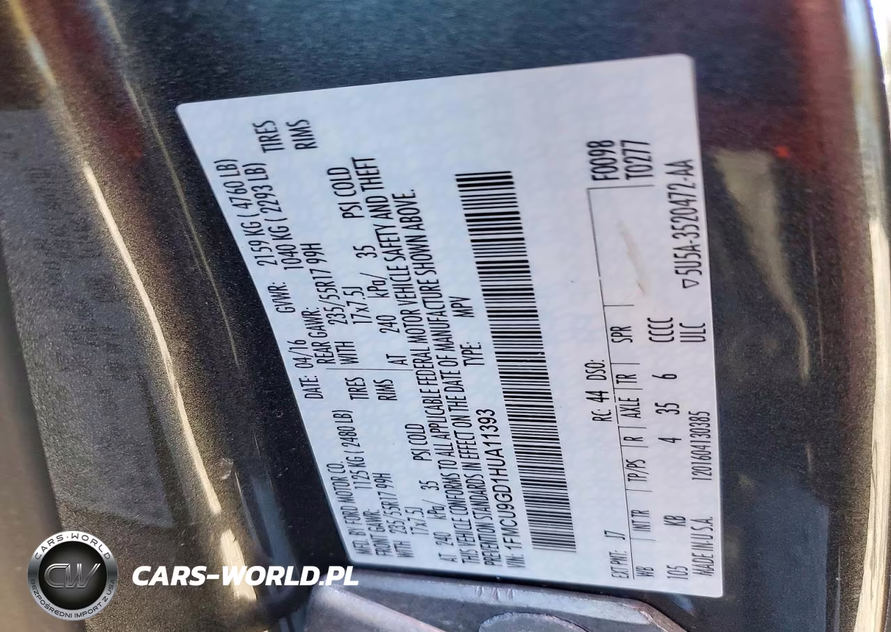 2017 Ford Escape Se VIN:1FMCU9GD1HUA11393 - 13