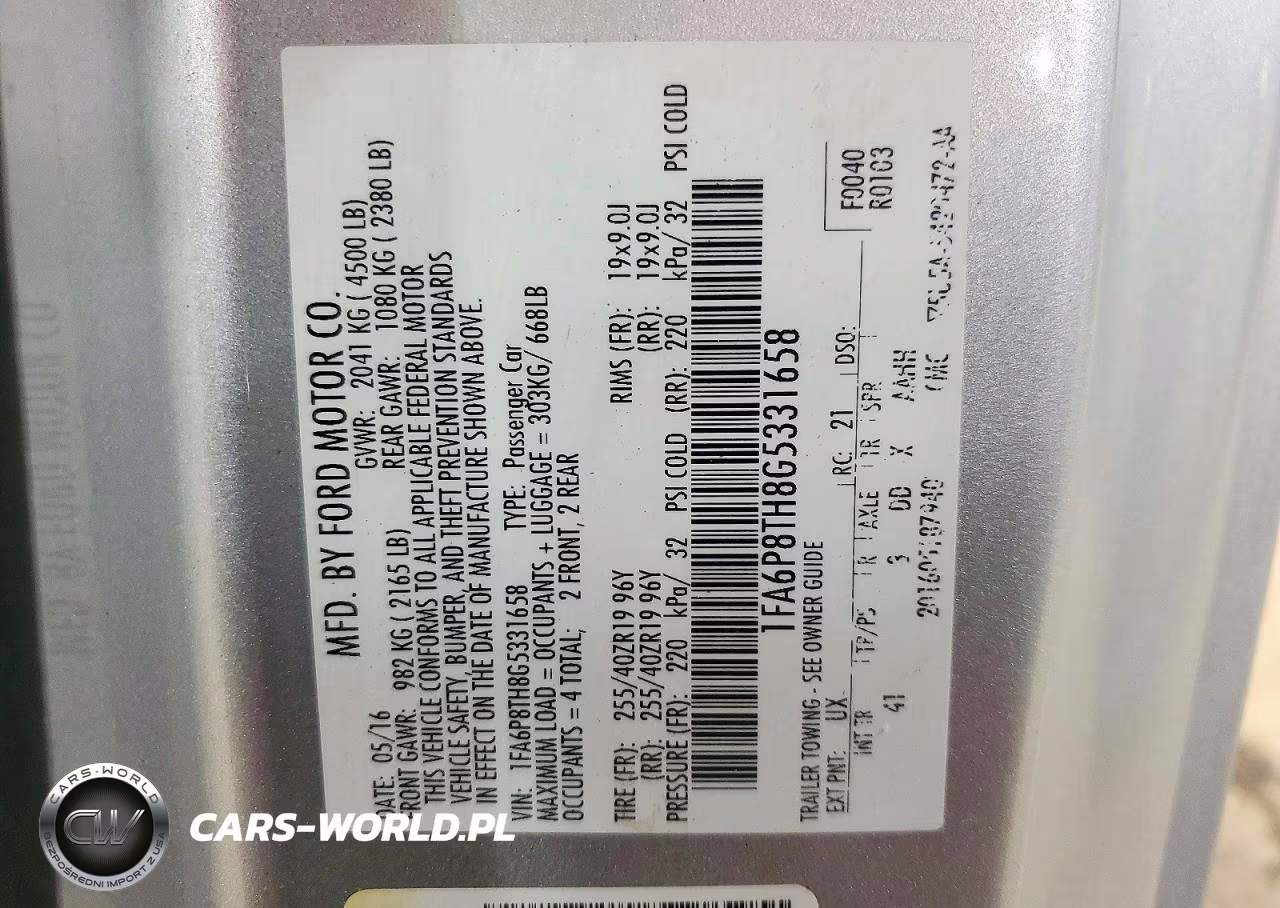 2016 Ford Mustang VIN:1FA6P8TH8G5331658 - 12