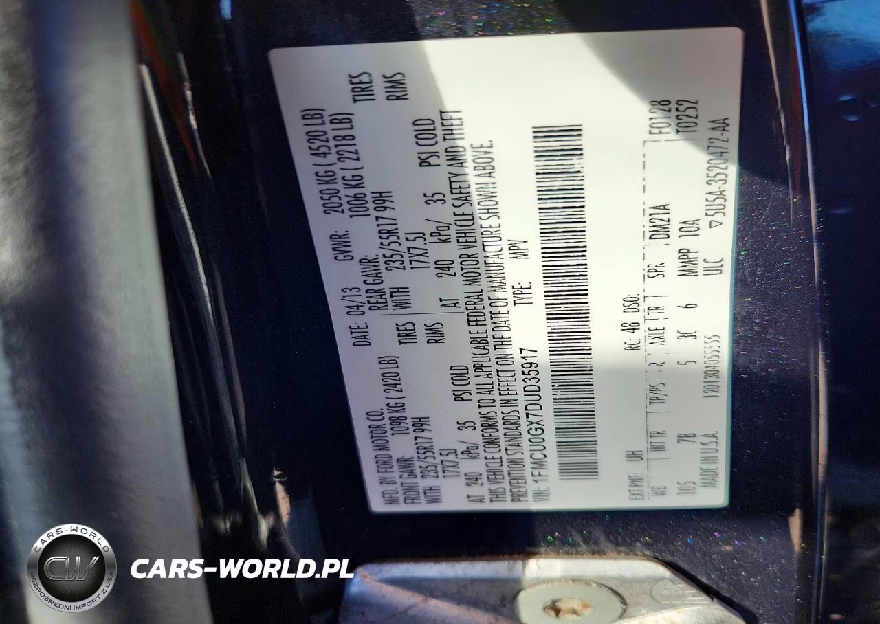 2013 Ford Escape Se VIN:1FMCU0GX7DUD35917 - 12