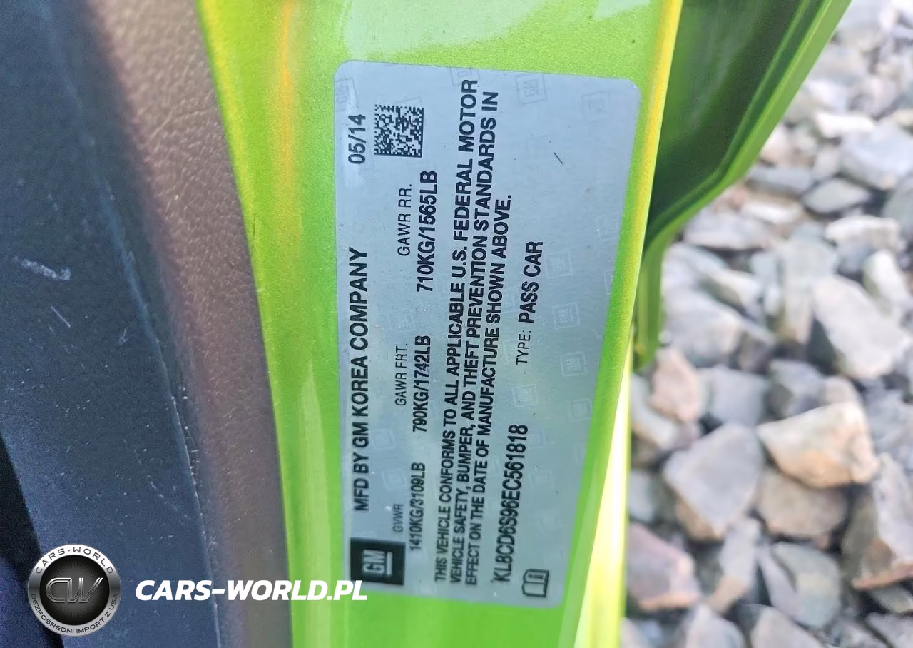 2014 Chevrolet Spark 1Lt VIN:KL8CD6S96EC561818 - 12