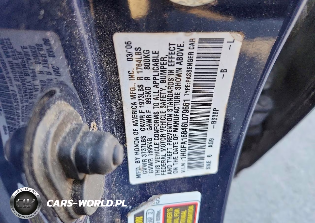 2006 Honda Civic Ex VIN:1HGFA16846L079661 - 12