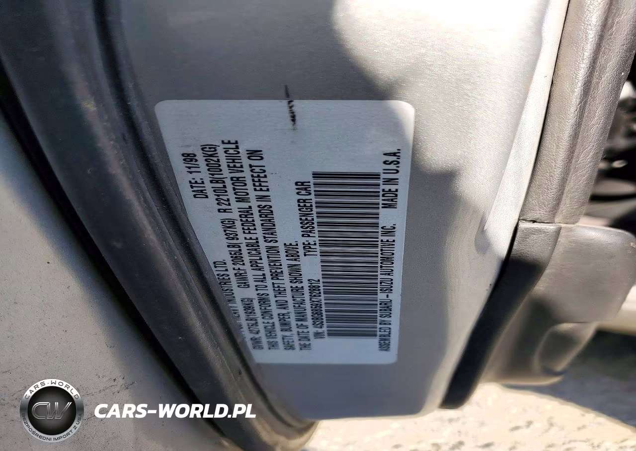1999 Subaru Legacy Outback VIN:4S3BG6859X7628812 - 13