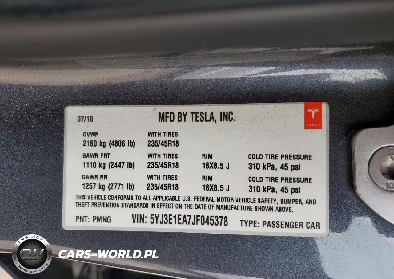 2018 Tesla Model 3 VIN:5YJ3E1EA7JF045378 - 13